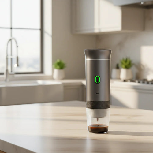 Przenośny Ekspres do Kawy 3w1 - Bezprzewodowy Elektryczny Zaparzacz do Kapsułek i Kawy Mielonej