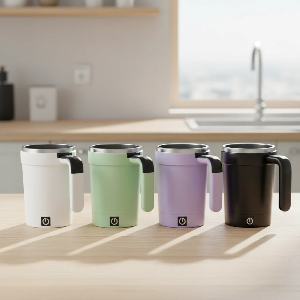 Inteligentny Kubek Termiczny z Automatycznym Mieszaniem - Magnetyczny Mikser do Kawy i Koktajli